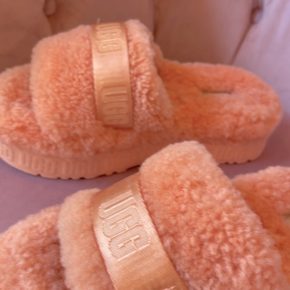 Ugg Apricot Platform Slides - image 3